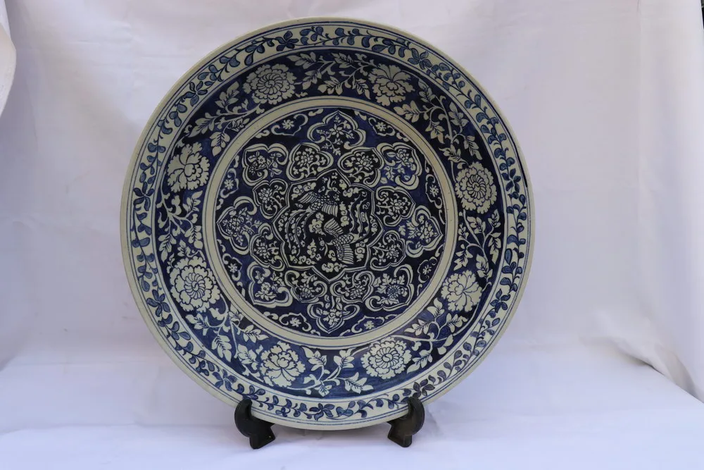 Antique Chinese Porcelain Blue and White Plate Late Yuan Dynasty - Early Ming dynasty, view 2