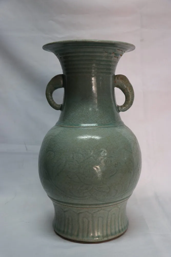 Antique Song Dynasty Celadon Vase Elephant Shaped Handles