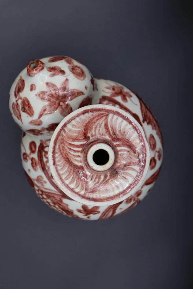 Rare Red Underglazed Antique Chinese Porcelain Kendi Ming Dynasty, view 2