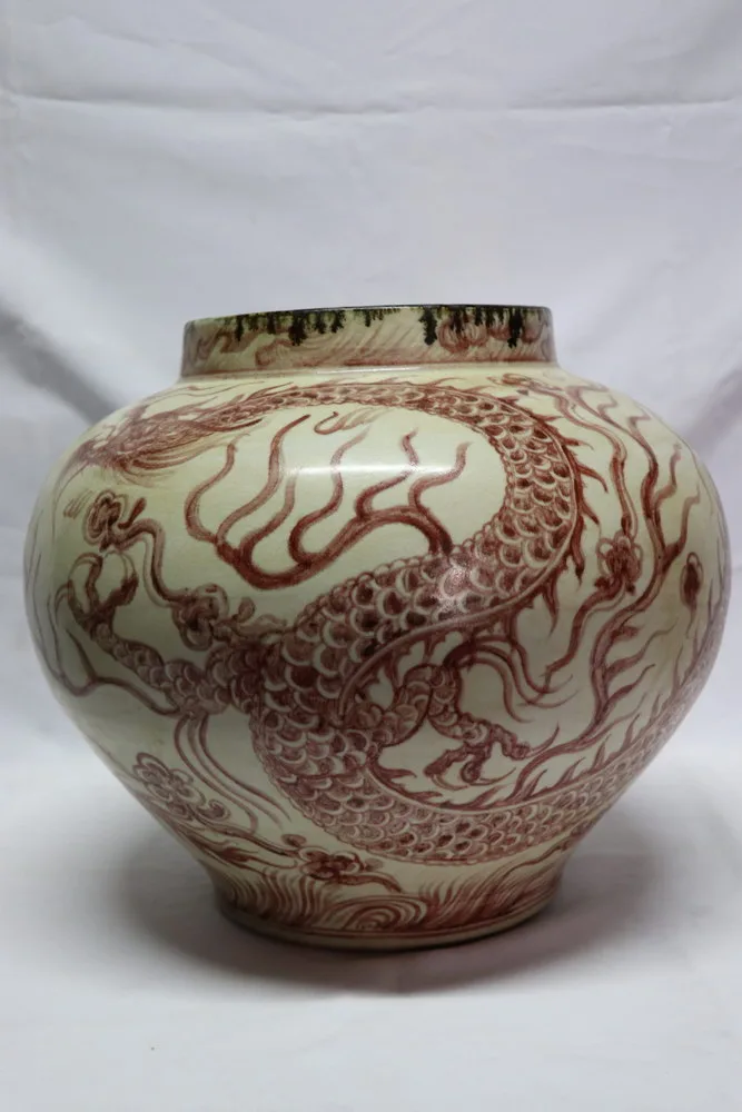 Yuan Dynasty Vase 3 claw dragon - Red and White Porcelain